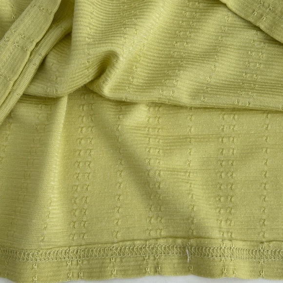 Vintage Russ Pointelle Top Petite Large Chartreuse Nice Details Rayon Cotton - Picture 9 of 10